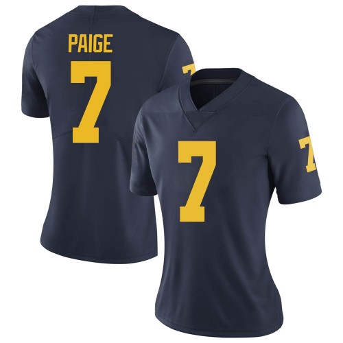 Makari Paige Michigan Wolverines Women's NCAA #7 Navy Limited Brand Jordan College Stitched Football Jersey NPU3154RW